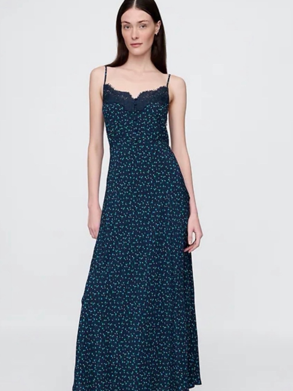 GAP Navy Slip Dress withFloral Print NWT small